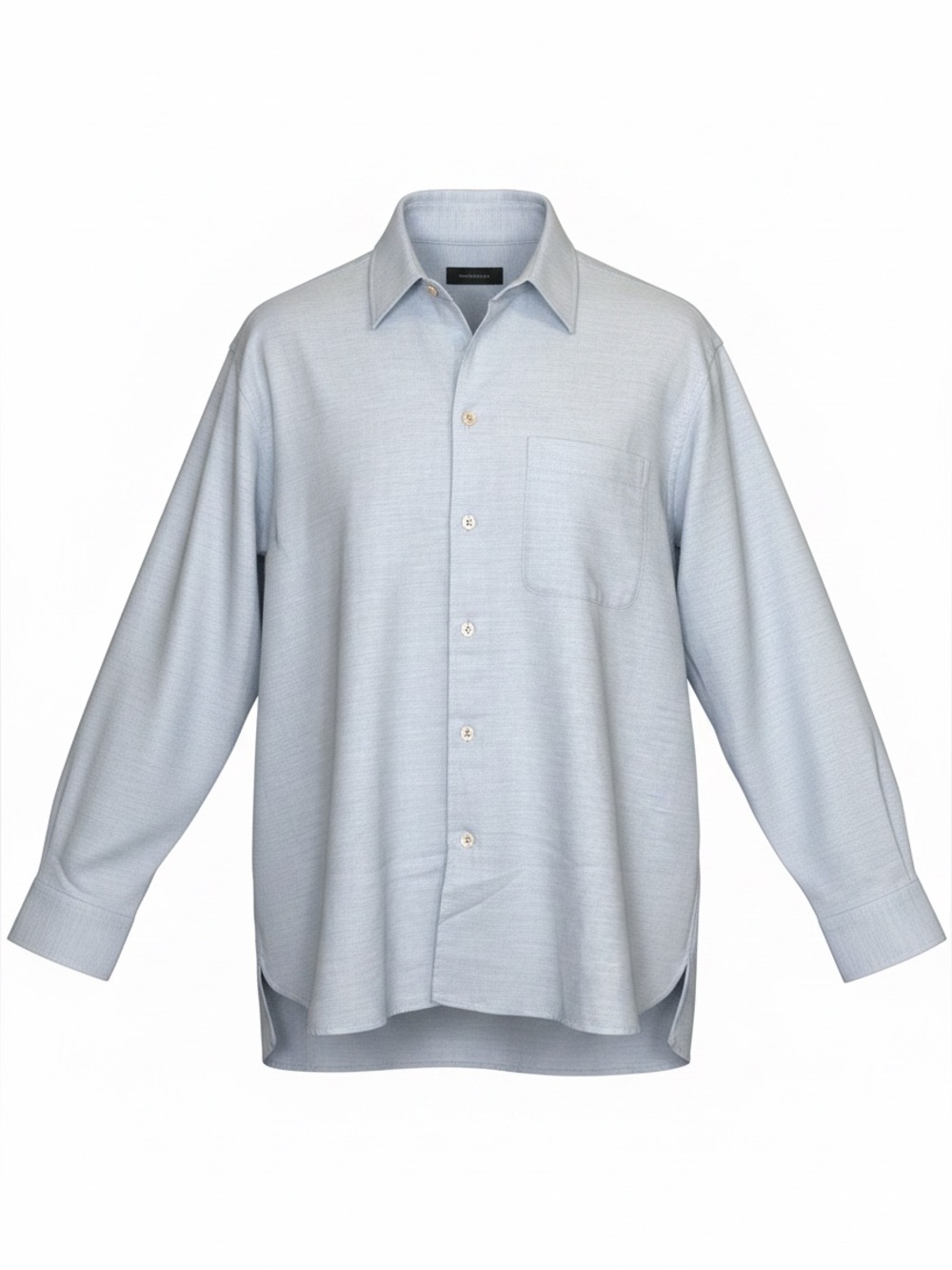 Ermenegildo Zegna Blue Cashmere Cotton Button Shirt